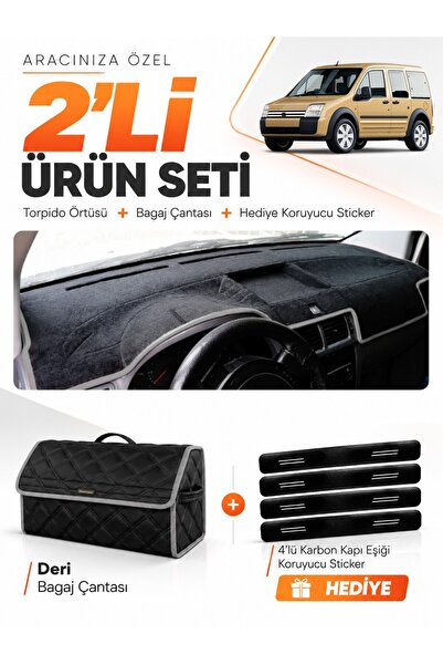 e-biz Ford Connect (2002-2008) Compatible Glove Box Cover + Leather Trunk Bag...
