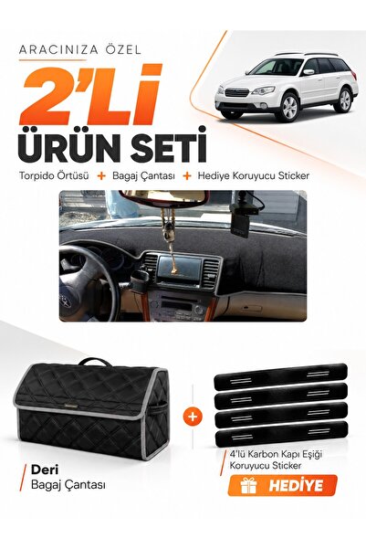 e-biz Subaru Outback (2003-2009) Compatible Glove Box Cover + Leather Trunk B...