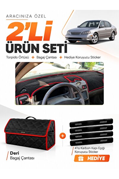 e-biz Infiniti İ30-İ35 (1998-2000) Compatible Torpedo Cover + Leather Luggage...
