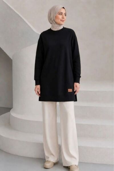 SHİROSA Two-Thread Hijab Tunic with Embroidery