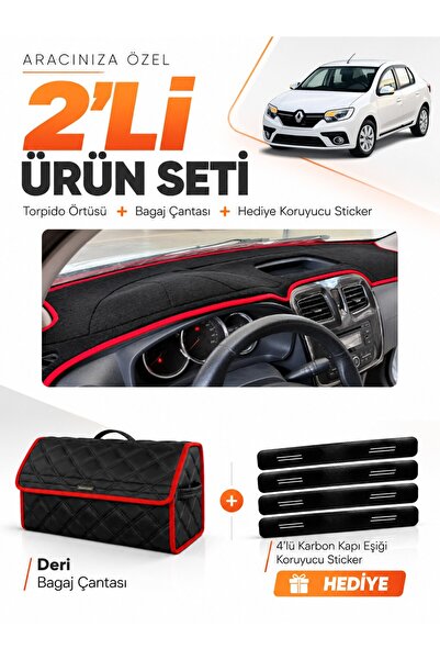 e-biz Renault Symbol Short Type 1 (2013-2021) Compatible Torpedo Cover + Leat...