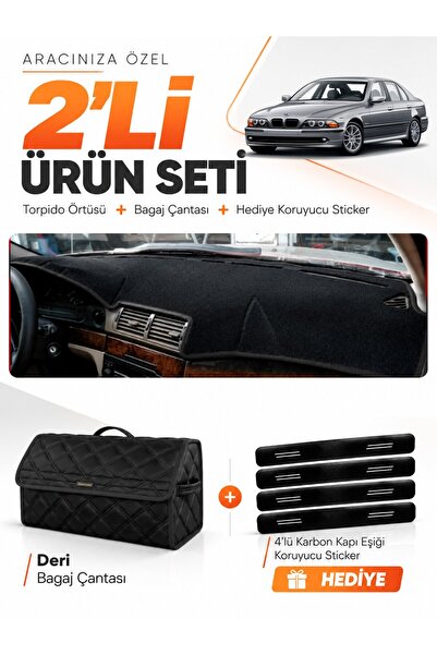 e-biz غطاء توربيدو متوافق مع سيارة BMW E39 (1995-2003) + حقيبة أمتعة جلدية + ...