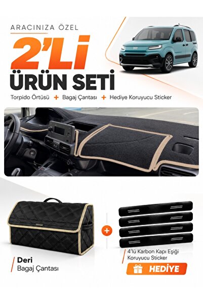 e-biz Fi̇at Doblo (2023-2026) Compatible Glove Box Cover + Leather Trunk Bag ...