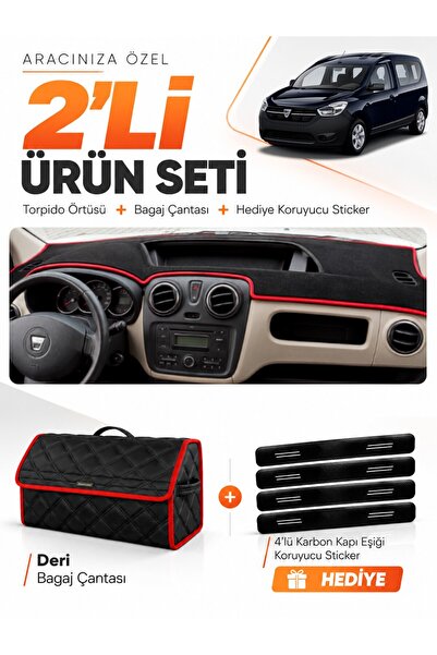 e-biz Daci̇a Dokker (2012-2020) Compatible Dashboard Cover + Leather Trunk Ba...