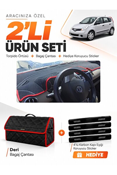e-biz Nissan Note E11 (2005-2009) Compatible Torpedo Cover + Leather Trunk Ba...