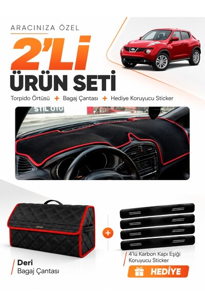 e-biz Nissan Juke (2010-2019) Compatible Glove Box Cover + Leather Trunk Bag ...