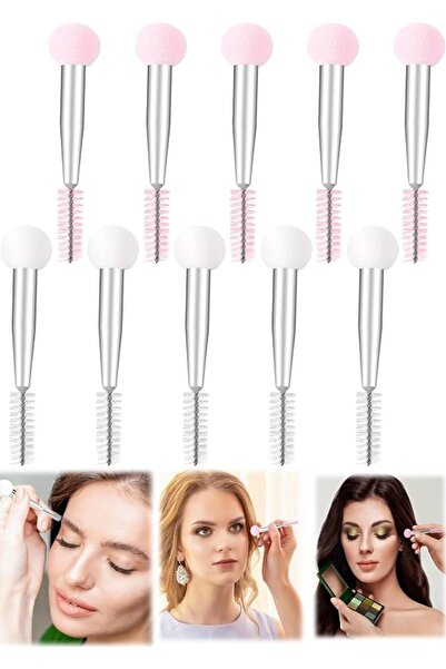 Khazna 10 Pack Double Head Sponge Brush for Eyebrow Makeup, Eyelash Mascara T...