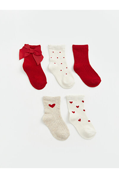 LC Waikiki Rmz Gi̇yi̇m Farkiyla 5-Piece Baby Girl Socks