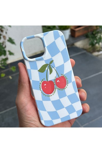 EDELFU iPhone 11 Compatible - Cherry Patterned White Soft Touch Silicone Prot...