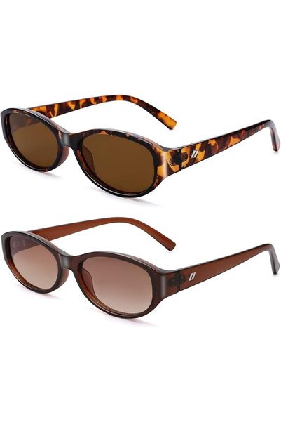 KASTWAVE Retro Oval Cat Eye Sunglasses for Women, 90s Fashionable Lightweight...