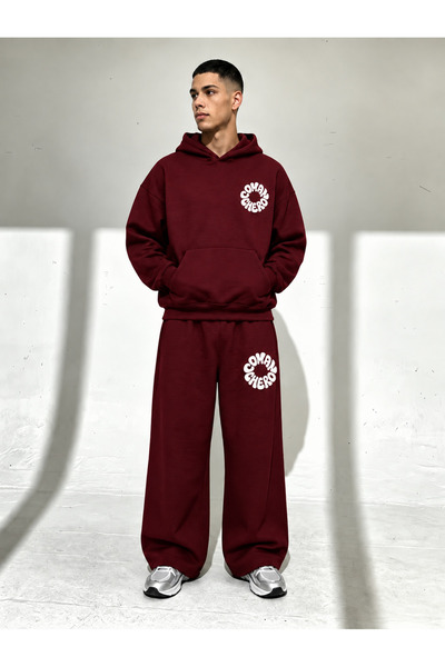 COMANCHERO Unisex Circle Printed Oversize Winter Sweatshirt and Baggy Sweatpa...