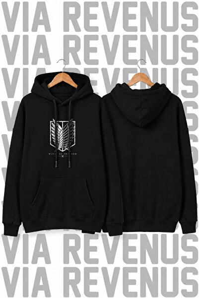 Vordevia Attack on Titan Printed Unisex Wide Fit Hooded Hoodie Sweatshirt
