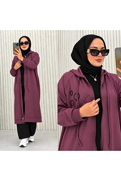 MODA VEDAT Kadın Oy-Ho Kumaş Boydan Fermuarlı Tunik -500 (SM 38-42) (LXL 44-46)
