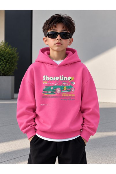 LORVEX Sweatshirt (Hooded) Boys' 3 Thread Raster Printed Winter Hoodie