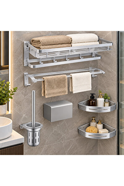 SANITEXPERT 5-Piece Bathroom Accessories Set made of Space Aluminum – Modern ...
