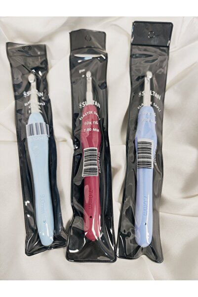 Sultan Luxury Crochet Hook with Elastic Handle - No:7 mm (1 Piece)