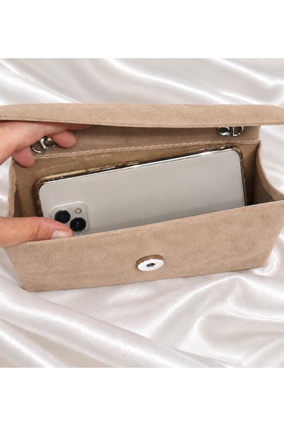 Millacom Suede Handbag, Portfolio Bag, Clutch Bag, Evening Bag
