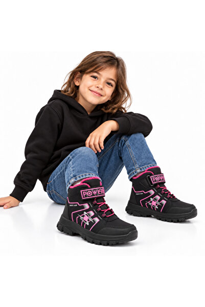 Bay Emir Yünlü Kışlık 6 - 9 Yaş Kız Çocuk Su Geçirmez Pembe Spor Bot