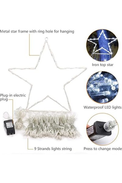 OEM Lampa decorativa perdea cu LED 208led 2m alb rece, Model 192-5 Marcel - Oferta