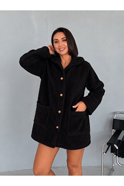 MAGASINTEXTILE Peluş Hırka Sabahlık