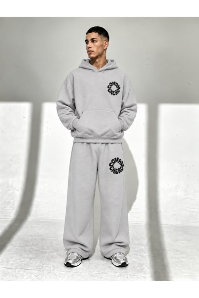COMANCHERO Unisex Circle Printed Oversize Winter Sweatshirt and Baggy Sweatpa...