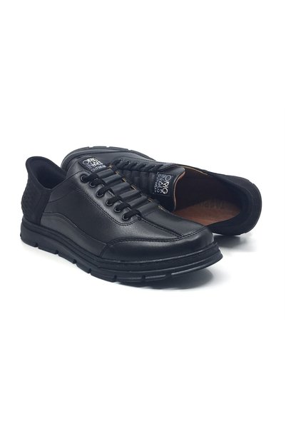 Taşpınar Ayakkabı 100% Genuine Leather Men's Daily Orthopedic Winter Rubber Laced Easy-To-Wear Shoes New Season 40-44
