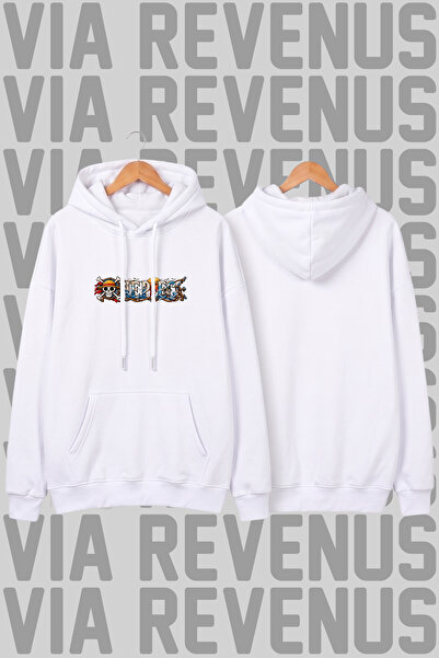 Vordevia Hanorac unisex cu glugă, imprimat cu model One Piece, croială largă ...