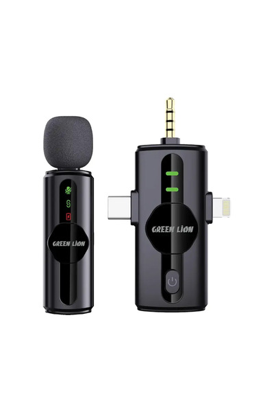 Green Lion 3 in 1 Noise Cancellation Microphone - Black