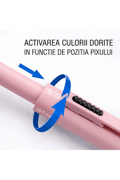 SOFIEV Pix multifunctional 4 in 1 roz mat Cherry Blossom SOFIEV® - pix negru, albastru, rosu + creion mecanic 0.5 mm, corp metalic, set cadou cu 10 rezerve, 20 mine si cutie metalica
