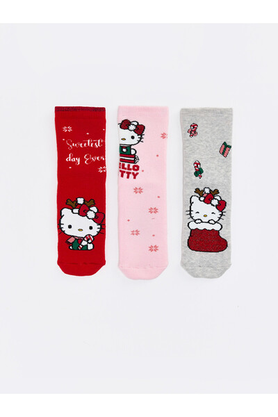LC Waikiki Rmz Gi̇yi̇m Farkiyla 3-Pack Hello Kitty Embroidered Girls' Towel S...