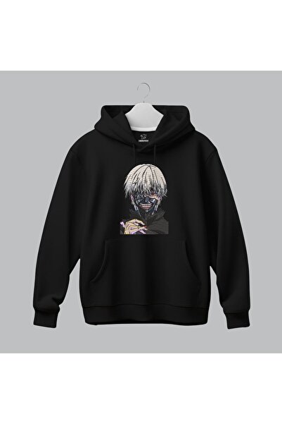 KEYFHOME Ken Kaneki Tokyo Ghoul Anime Hanorac cu glugă brodat unisex