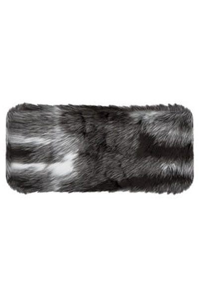 OEM Covoras Decorativ din Imitatie de Blana Neagra Gri Alba pentru Hol 110x50cm