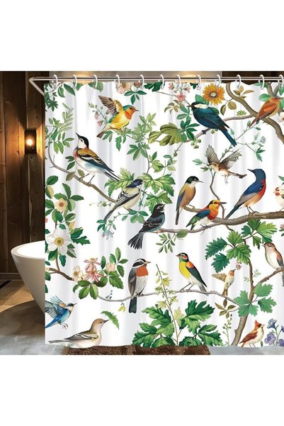 SYOSI Bird Shower Curtain, Nature Shower Curtain Set, Waterproof Polyester Fa...