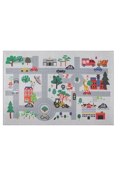 OEM Decorative Rectangular Rug Grey Race Track 150x100cm