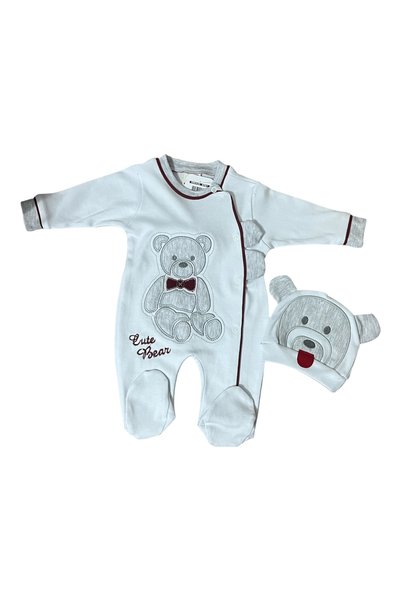 BİANCOFİGLİO Baby Romper with Teddy Bear