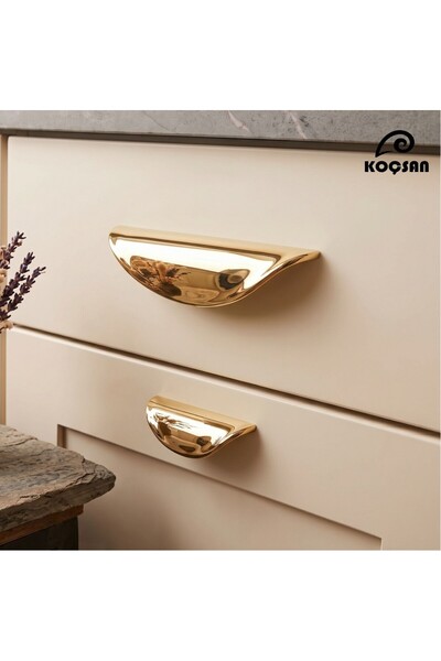 KOÇSAN Leaf Gold 96 mm Handle Luxury Country Kitchen Furniture Cabinet Drawer...
