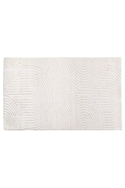 OEM Decorative Faux Fur Rug Ecru with Rainbow Embossed Pattern 150x100cm