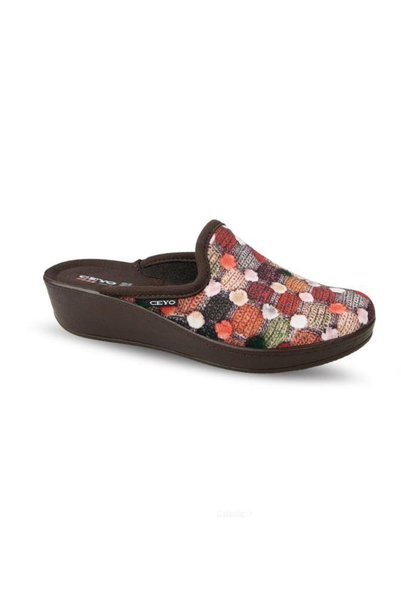 Ceyo 9932-40 Women's Orthopedic Feta Heel Winter House Slippers