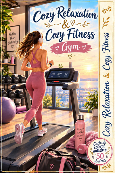COZY RELAXATION Cozy Fitness Gym. Discover the new relaxing coloring book fro...