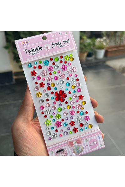 EDELFU Telefon Kamera Stickerı TAŞLI Gösterişli Parlak Yapışkanlı Sticker (5D...