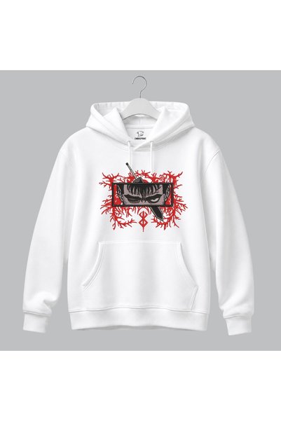KEYFHOME Hanorac unisex cu glugă, brodat, anime Guts Berserk