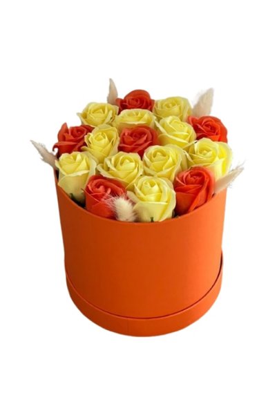 OEM Aranjament floral, Trandafiri parfumați, Săpun, Portocaliu/Galben
