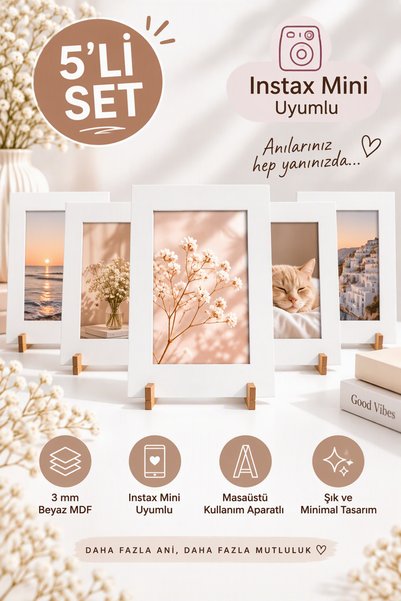 yhfoto 5 Adet Çerçeve - Mini Çerçeve Set - instax Çerçeve