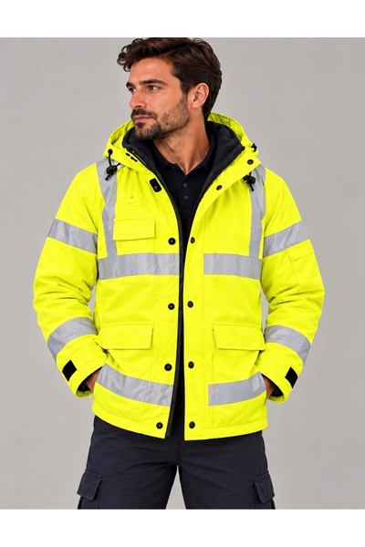 5+1reflektörlü oxford parka kaban mont