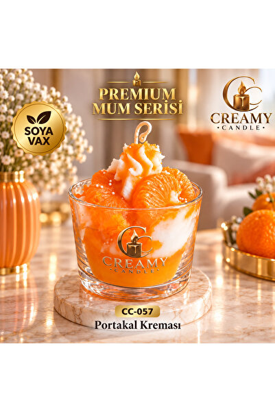 portakal kreması Premium Dekoratif Kokulu Mum