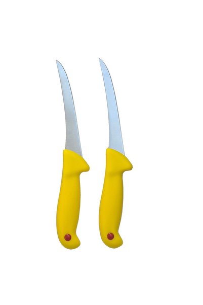 OEM Set profesional de măcelărie, 3 piese, 2 cuțite de dezosat din oțel inoxidabil și ascuțitor manual cu 3 trepte.