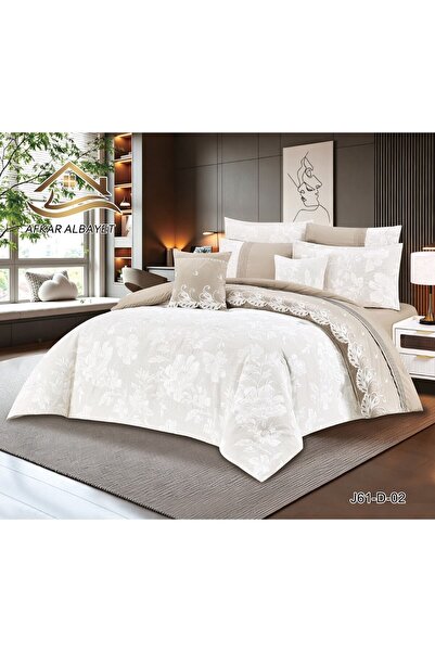 Afkar Albayet Luxury Jacquard Bridal Bedspread Nefir 8 Pieces - Cold Bridal B...