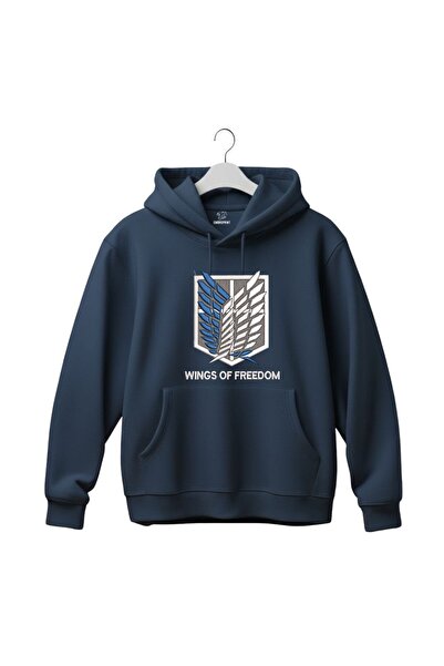 KEYFHOME Φούτερ με Κουκούλα Unisex με Κέντημα από το Anime Wings of Freedom A...
