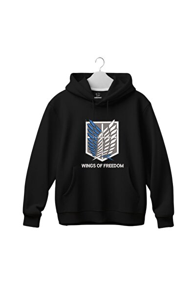 KEYFHOME Φούτερ με Κουκούλα Unisex με Κέντημα από το Anime Wings of Freedom A...