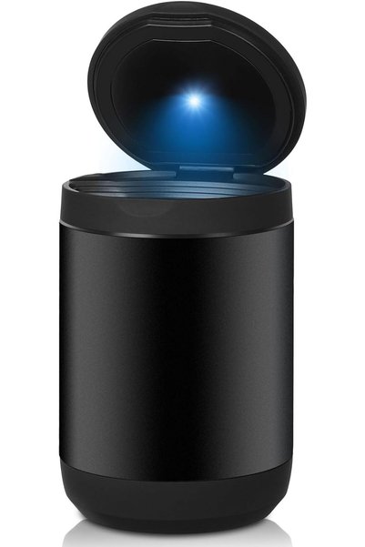 Linkstyle Car Ashtray, Stainless Steel Smokeless Ashtray with Lid, Blue LED L...